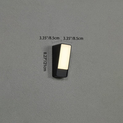 Modern Minimalist Tilted Rectangle Aluminum LED Wall Sconce Lamp For Garden