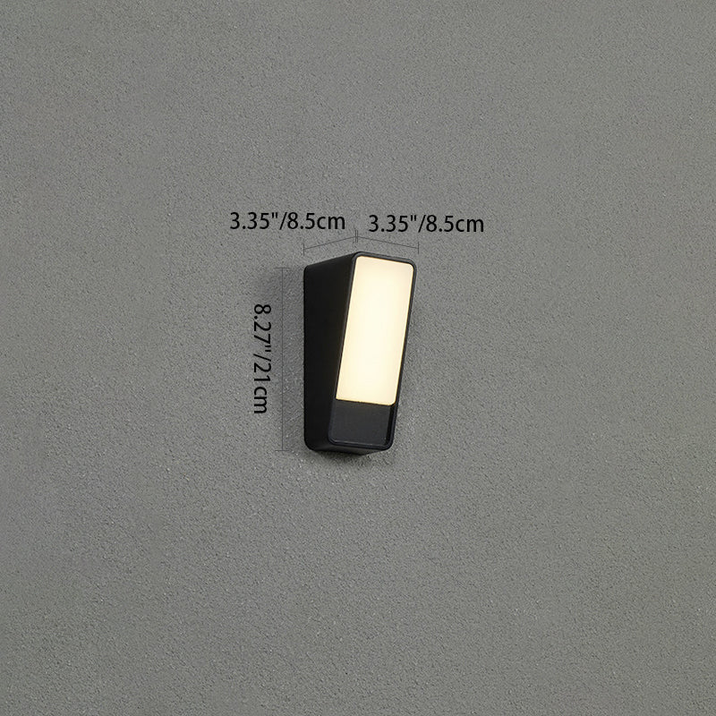 Modern Minimalist Tilted Rectangle Aluminum LED Wall Sconce Lamp For Garden