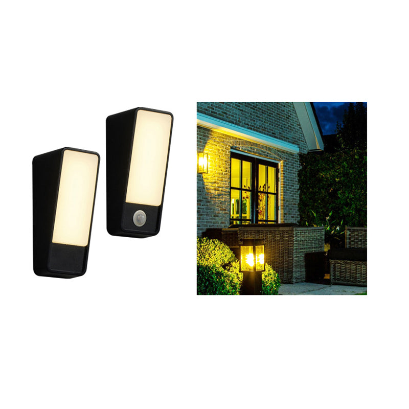 Modern Minimalist Tilted Rectangle Aluminum LED Wall Sconce Lamp For Garden