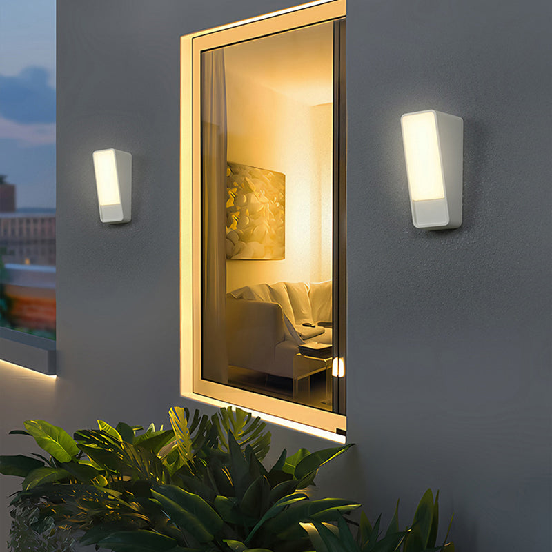 Modern Minimalist Tilted Rectangle Aluminum LED Wall Sconce Lamp For Garden