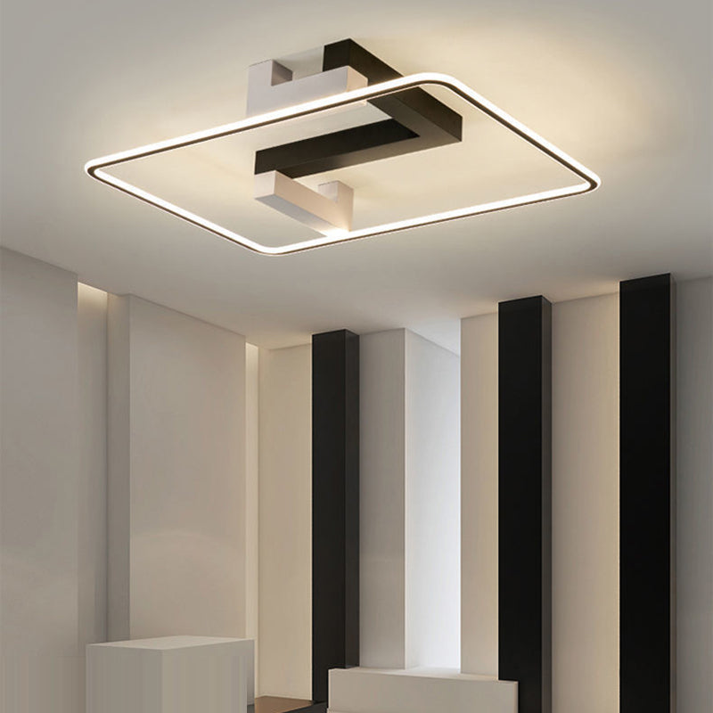 Modern Simplicity Square Rectangle Round Nano Silicone Aluminum LED Flush Mount Ceiling Light For Living Room