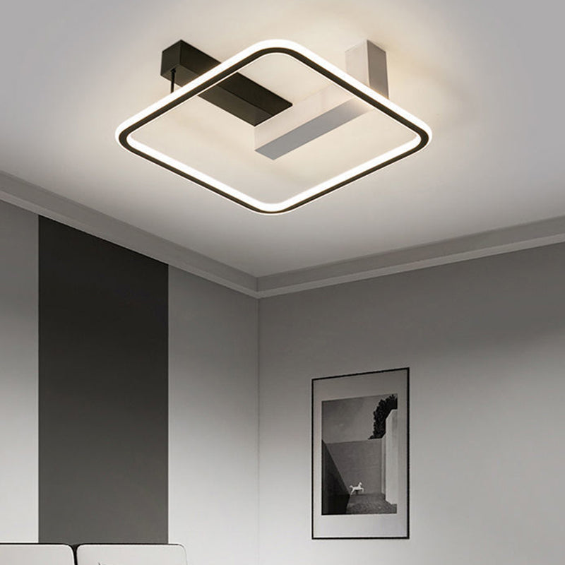 Modern Simplicity Square Rectangle Round Nano Silicone Aluminum LED Flush Mount Ceiling Light For Living Room