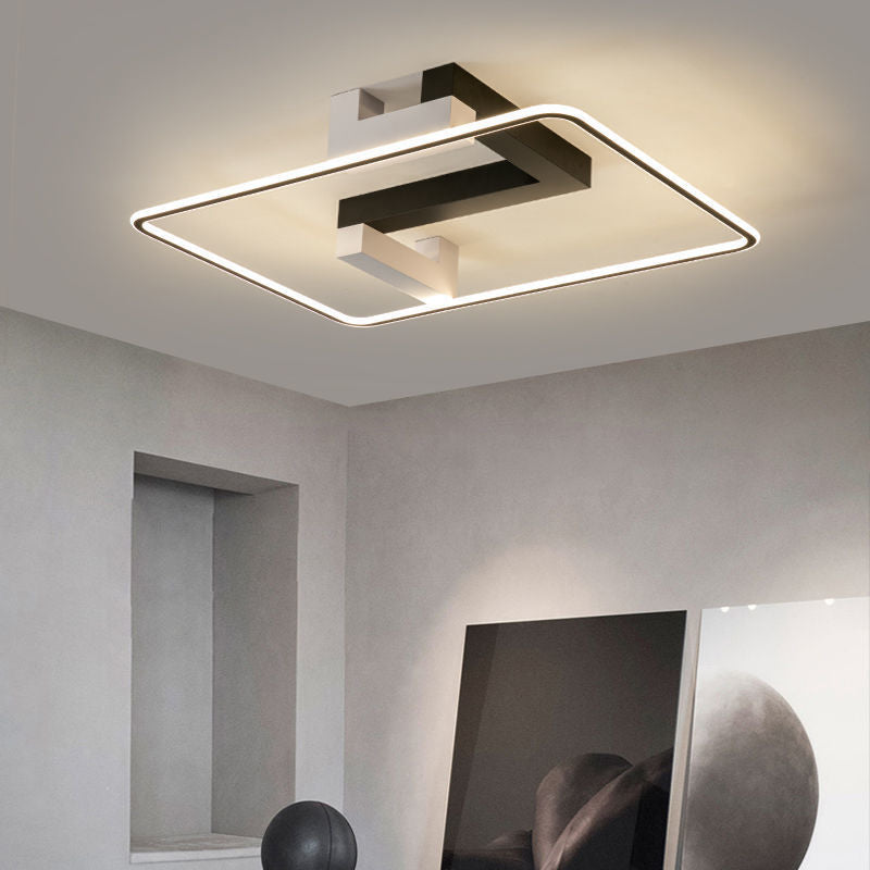 Modern Simplicity Square Rectangle Round Nano Silicone Aluminum LED Flush Mount Ceiling Light For Living Room