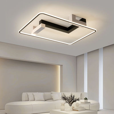 Modern Simplicity Square Rectangle Round Nano Silicone Aluminum LED Flush Mount Ceiling Light For Living Room