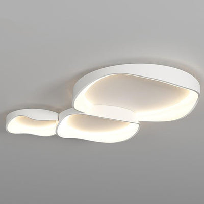 Modern Minimalist Irregular Round PVC Iron LED Flush Mount Ceiling Light For Bedroom