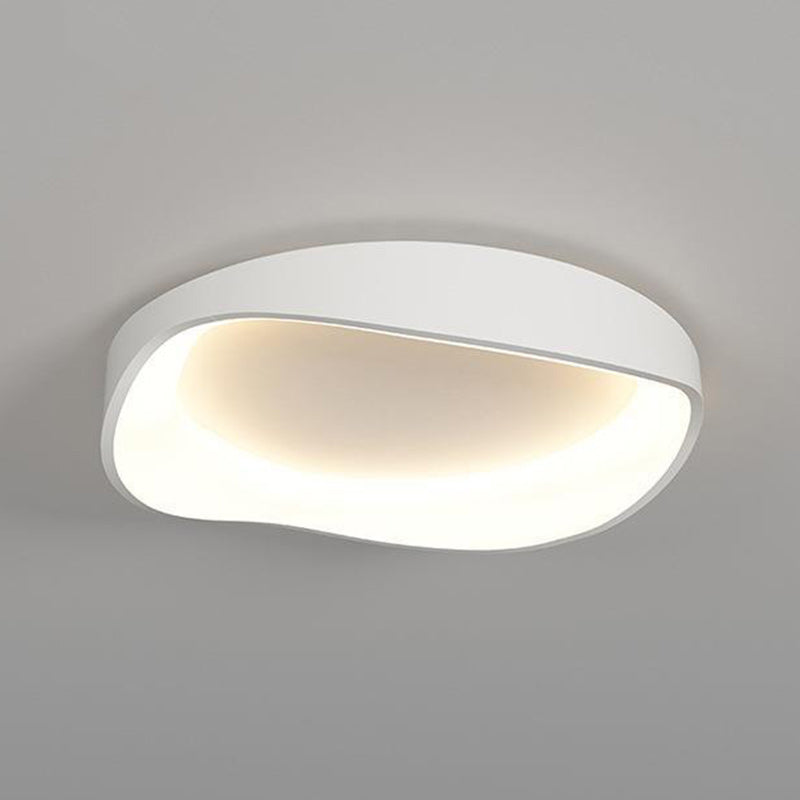 Modern Minimalist Irregular Round PVC Iron LED Flush Mount Ceiling Light For Bedroom