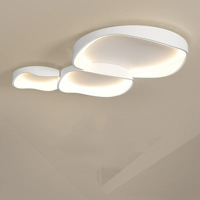 Modern Minimalist Irregular Round PVC Iron LED Flush Mount Ceiling Light For Bedroom