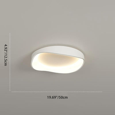 Modern Minimalist Irregular Round PVC Iron LED Flush Mount Ceiling Light For Bedroom