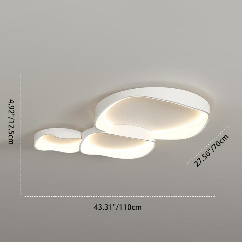 Modern Minimalist Irregular Round PVC Iron LED Flush Mount Ceiling Light For Bedroom