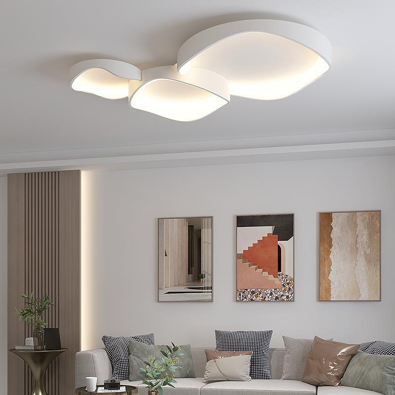 Modern Minimalist Irregular Round PVC Iron LED Flush Mount Ceiling Light For Bedroom