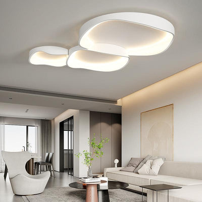 Modern Minimalist Irregular Round PVC Iron LED Flush Mount Ceiling Light For Bedroom