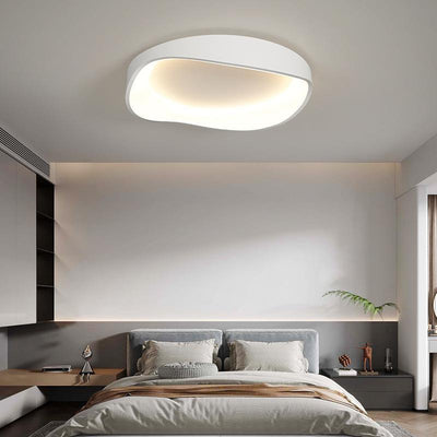 Modern Minimalist Irregular Round PVC Iron LED Flush Mount Ceiling Light For Bedroom