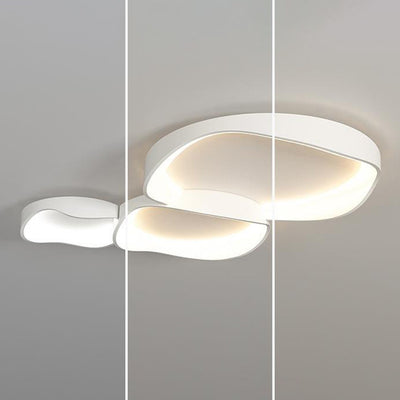 Modern Minimalist Irregular Round PVC Iron LED Flush Mount Ceiling Light For Bedroom