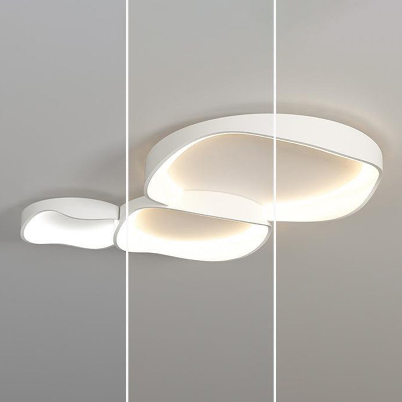 Modern Minimalist Irregular Round PVC Iron LED Flush Mount Ceiling Light For Bedroom