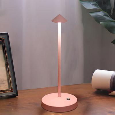 Modern Simplicity Triangle Cone Round Acrylic Cylinder Iron LED Table Lamp For Living Room