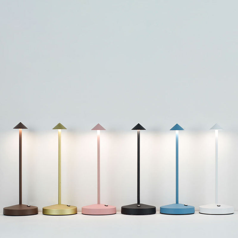 Modern Simplicity Triangle Cone Round Acrylic Cylinder Iron LED Table Lamp For Living Room