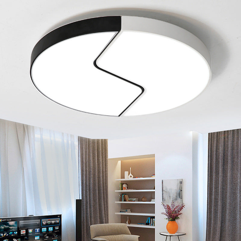 Modern Minimalist Round Square Triangle Acrylic Iron LED Flush Mount Ceiling Light For Bedroom