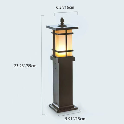 Modern Minimalist Rectangle Lattice Glass Aluminum 1-Light Landscape Lighting Outdoor Light For Garden