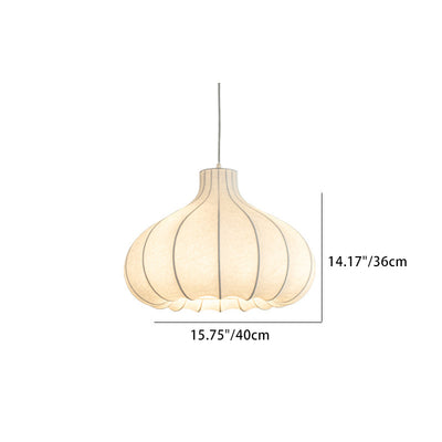 Traditional French Onion Head Silk Iron 1-Light Pendant Light For Living Room