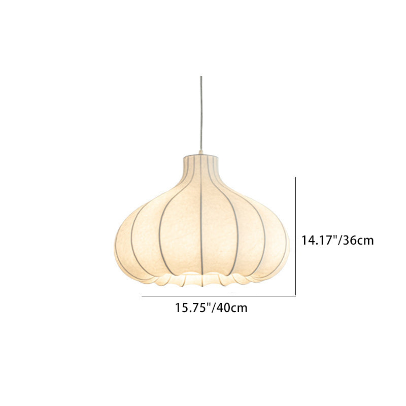 Traditional French Onion Head Silk Iron 1-Light Pendant Light For Living Room