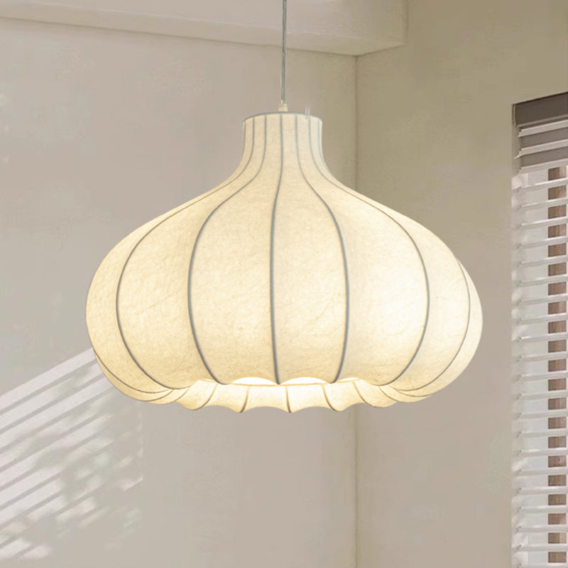 Traditional French Onion Head Silk Iron 1-Light Pendant Light For Living Room