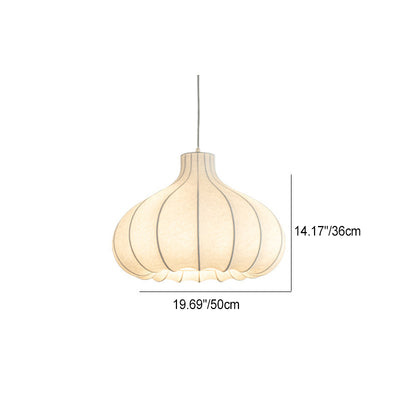 Traditional French Onion Head Silk Iron 1-Light Pendant Light For Living Room