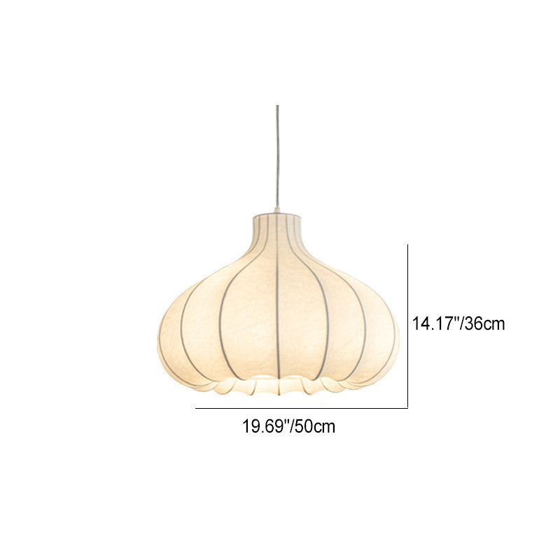 Traditional French Onion Head Silk Iron 1-Light Pendant Light For Living Room