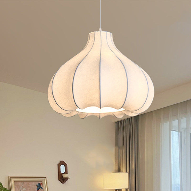 Traditional French Onion Head Silk Iron 1-Light Pendant Light For Living Room