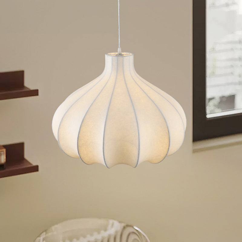 Traditional French Onion Head Silk Iron 1-Light Pendant Light For Living Room