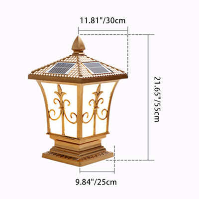 Traditional Chinese Square Column Solar Waterproof PC ABS LED Landscape Lighting Outdoor Light For Outdoor Patio