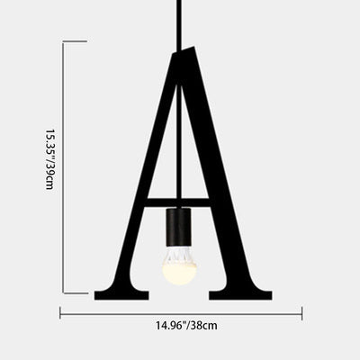 Moderne minimalistische Buchstabenform Linie Glas Eisen 1-Licht Pendelleuchte für Wohnzimmer 