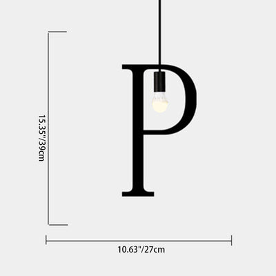 Moderne minimalistische Buchstabenform Linie Glas Eisen 1-Licht Pendelleuchte für Wohnzimmer 