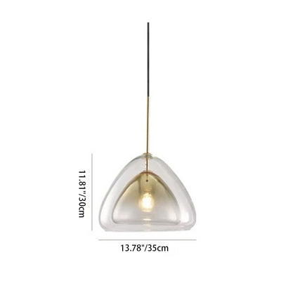 Contemporary Scandinavian Triangle Glass Hardware 1-Light Pendant Light For Bedroom