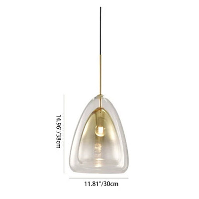 Contemporary Scandinavian Triangle Glass Hardware 1-Light Pendant Light For Bedroom