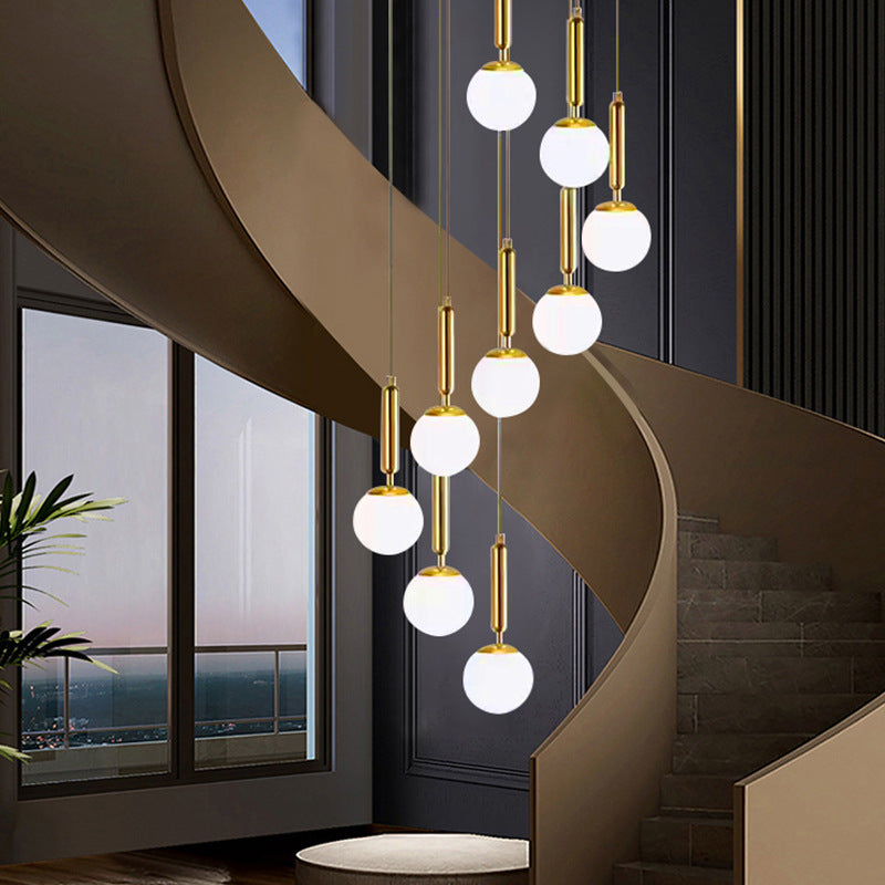 Moderne Luxus Magic Bean Runde Glas Eisen 9-Licht Kronleuchter für Wohnzimmer 