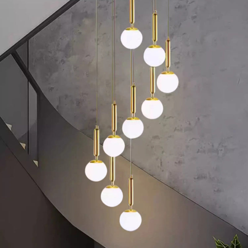 Moderne Luxus Magic Bean Runde Glas Eisen 9-Licht Kronleuchter für Wohnzimmer 