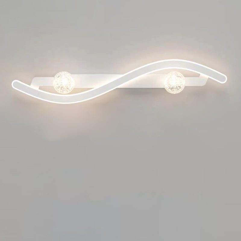 Moderne minimalistische runde lange gebogene PC Glas Eisen LED Wandleuchte Lampe für Wohnzimmer 