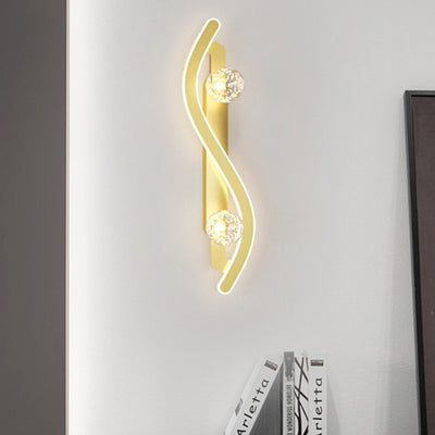 Moderne minimalistische runde lange gebogene PC Glas Eisen LED Wandleuchte Lampe für Wohnzimmer 