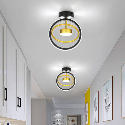 Modern Simplicity Square Round Silicone Iron LED Semi-Flush Mount Ceiling Light For Living Room