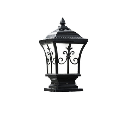 Contemporary Scandinavian Square Column Glass Aluminum 1-Light Outdoor Light For Garden