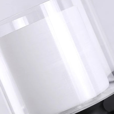 Moderne minimalistische runde Säule Glas Eisen 1-Licht Wandleuchte Lampe für Schlafzimmer 