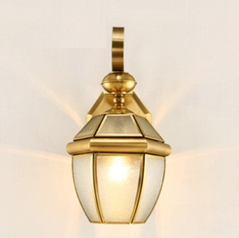 Contemporary Scandinavian Hexagonal Round Square Glass Brass 1/3 Light Wall Sconce Lamp For Garden