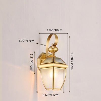 Contemporary Scandinavian Hexagonal Round Square Glass Brass 1/3 Light Wall Sconce Lamp For Garden