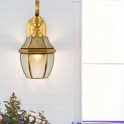 Contemporary Scandinavian Hexagonal Round Square Glass Brass 1/3 Light Wall Sconce Lamp For Garden