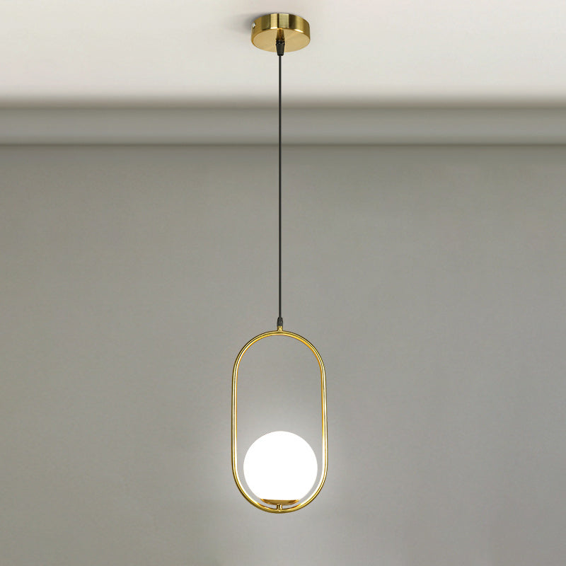 Modern Minimalist Tapered Oval Glass Hardware 1-Light Pendant Light For Living Room