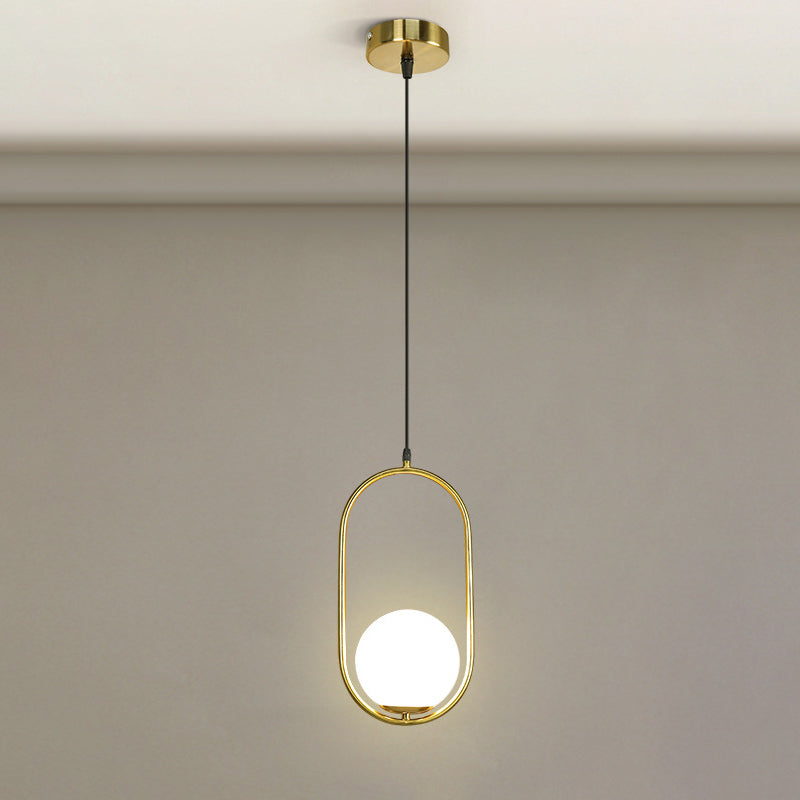 Modern Minimalist Tapered Oval Glass Hardware 1-Light Pendant Light For Living Room