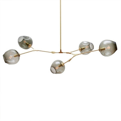 Contemporary Creative Branching Devils Glass Iron 5/7 Light Chandeliers For Living Room