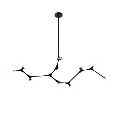 Contemporary Scandinavian Magic Bean Branch Glass Aluminum 8-Light Chandeliers For Living Room