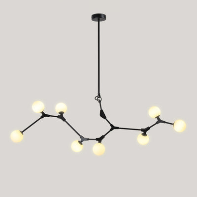 Contemporary Scandinavian Magic Bean Branch Glass Aluminum 8-Light Chandeliers For Living Room