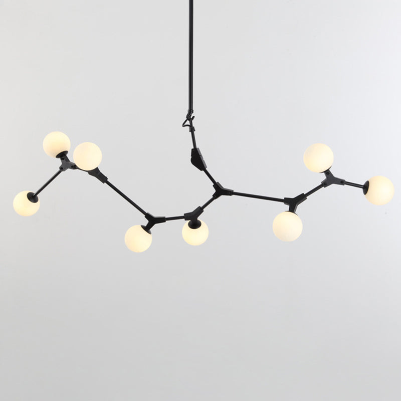 Contemporary Scandinavian Magic Bean Branch Glass Aluminum 8-Light Chandeliers For Living Room